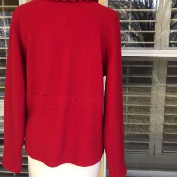 Alfani V-Neck Ruffle Detail Women's‎ Size Large Red Cardigan - Picture 4 of 5